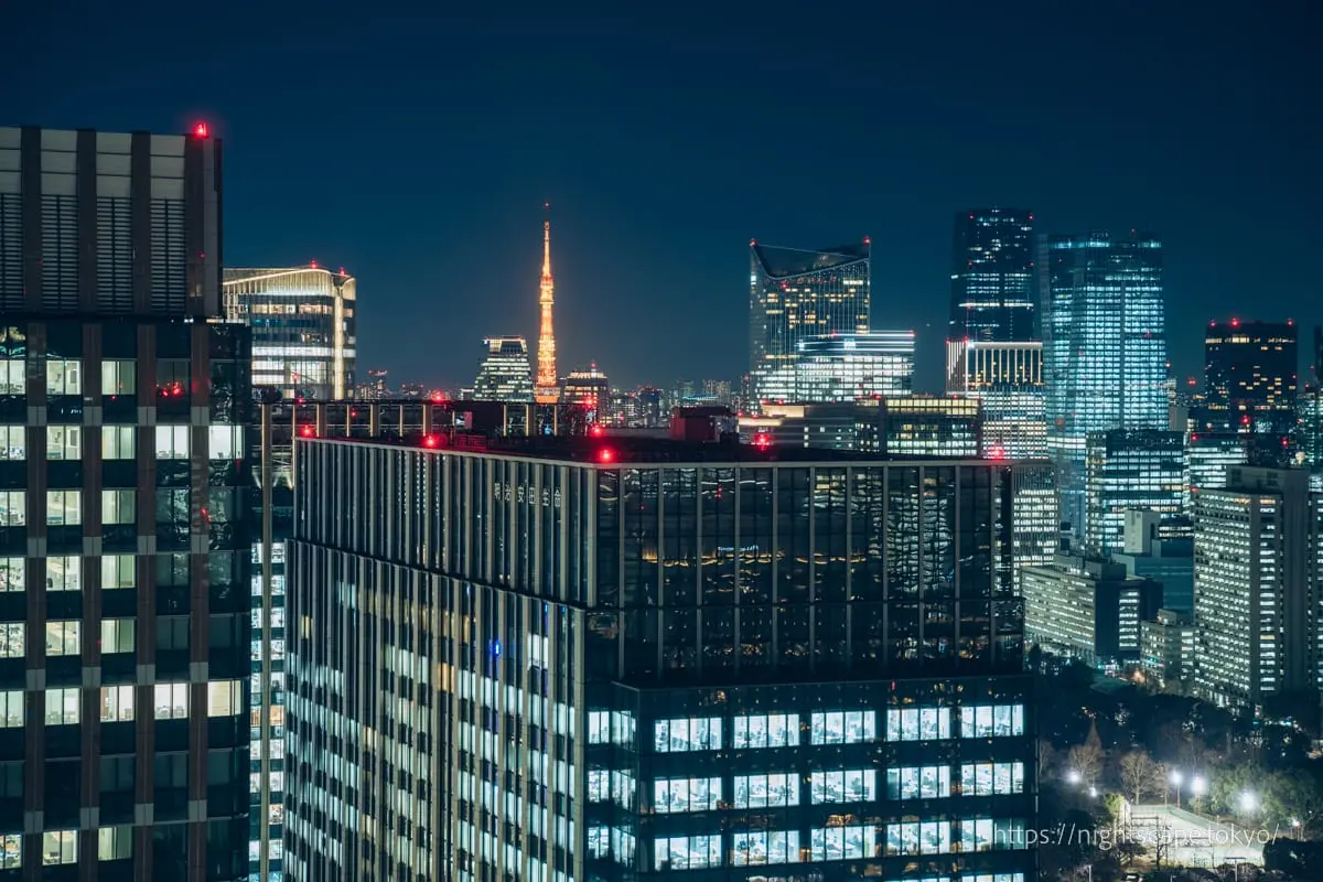 Tokyo Tower from Marunouchi Building 35th floor observation floor