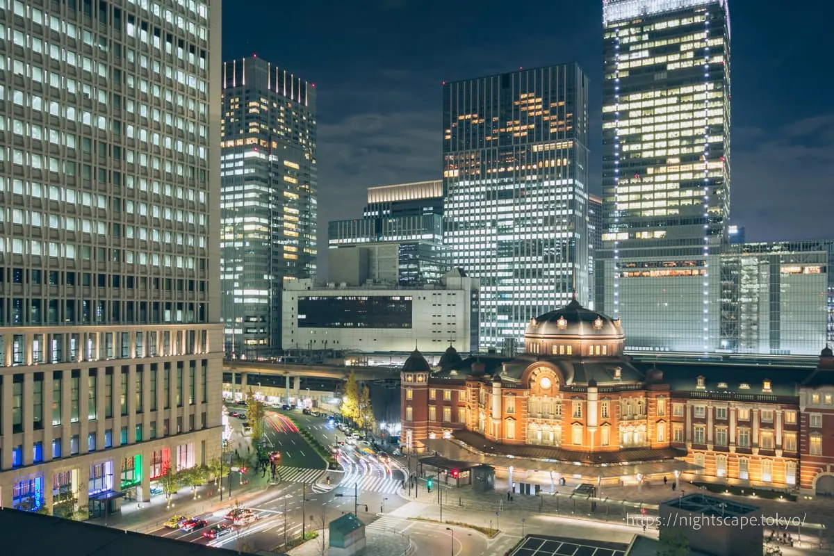 從新丸大樓展望樓層眺望東京站夜景