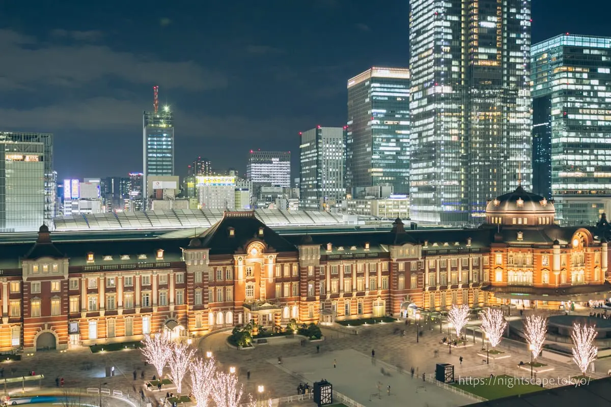 從新丸大樓展望樓層眺望東京站夜景