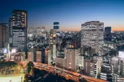 고층 빌딩의 찬란한 불빛 (동쪽)