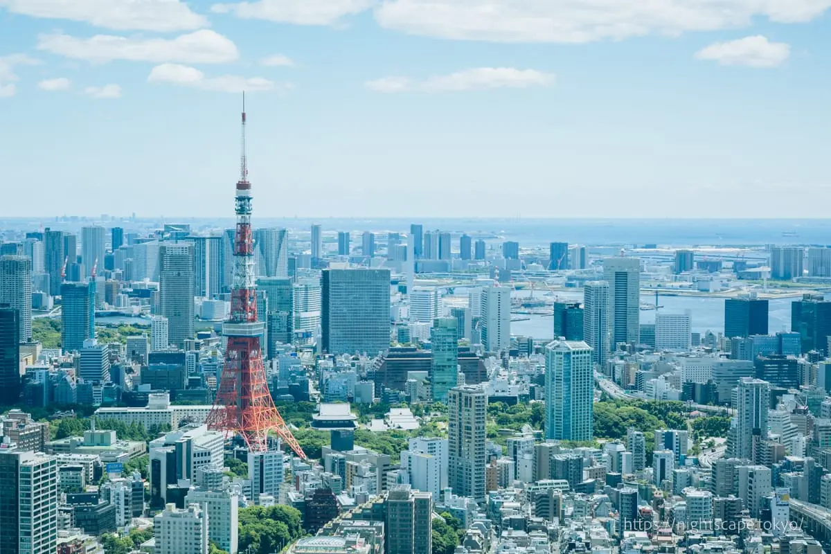 東京鐵塔與東京灣景色