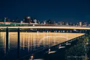 Sakura Bridge illuminated at night