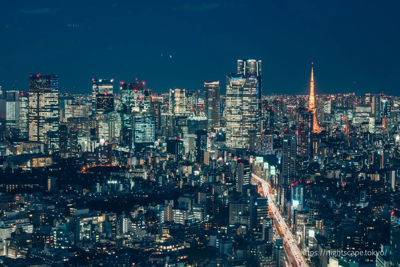 Tokyo Tower and Minato ward area night view