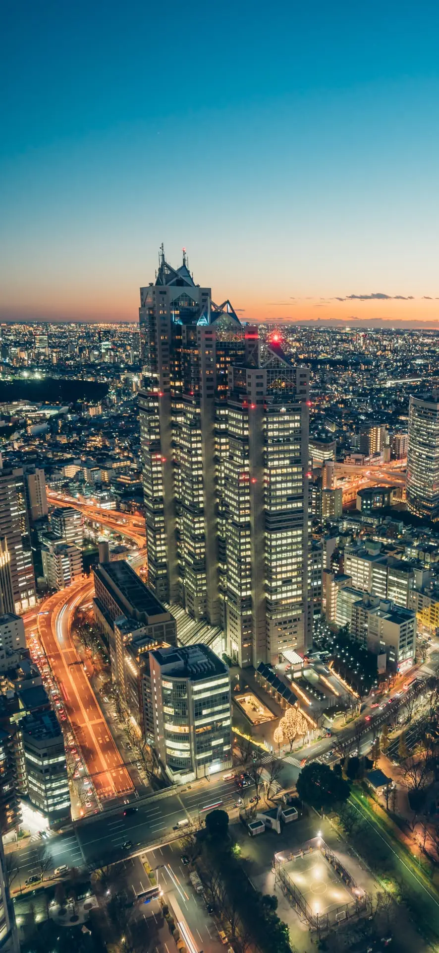 從東京都廳俯瞰的夜景