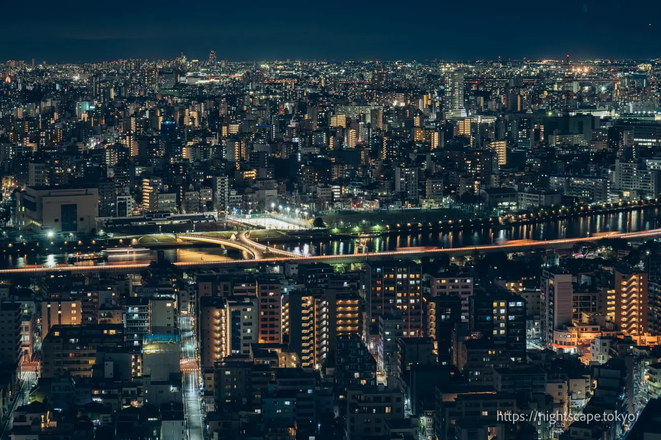 Illuminated Sakura Bridge over the Sumida River