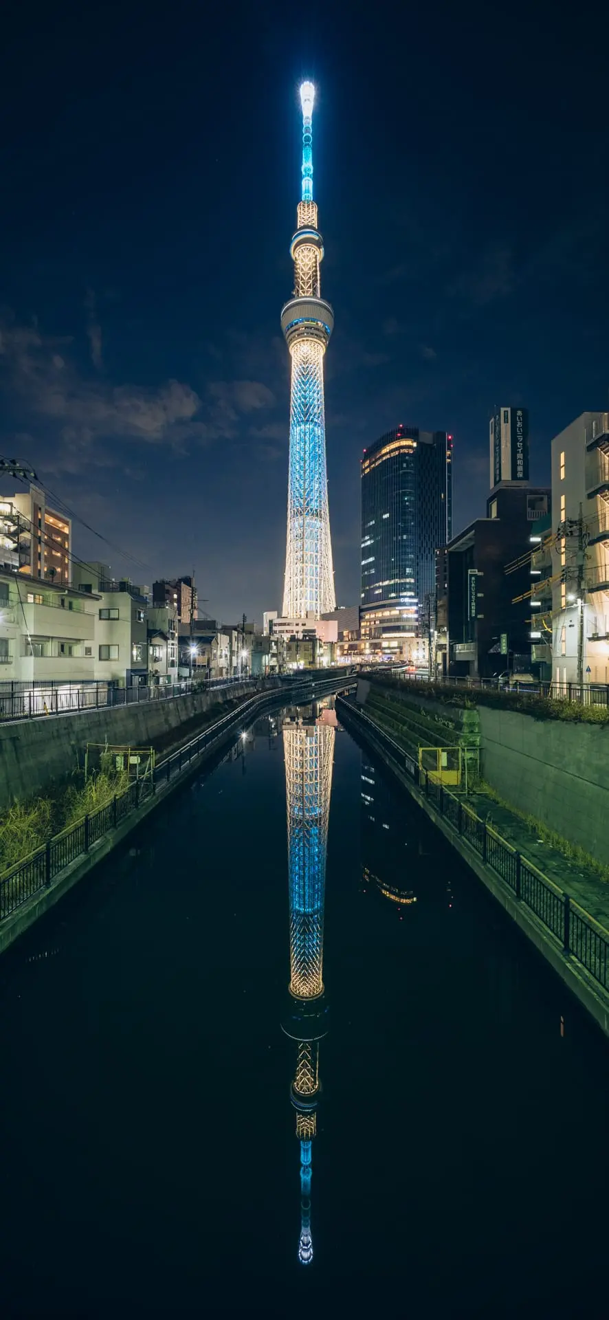 東京晴空塔的水中倒影