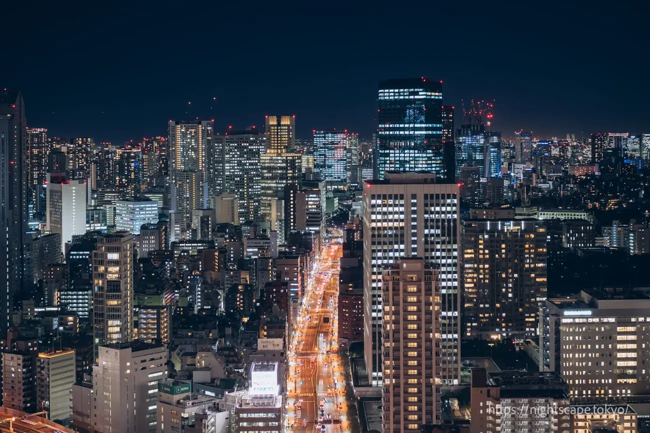 Mita and Tamachi Station area night view