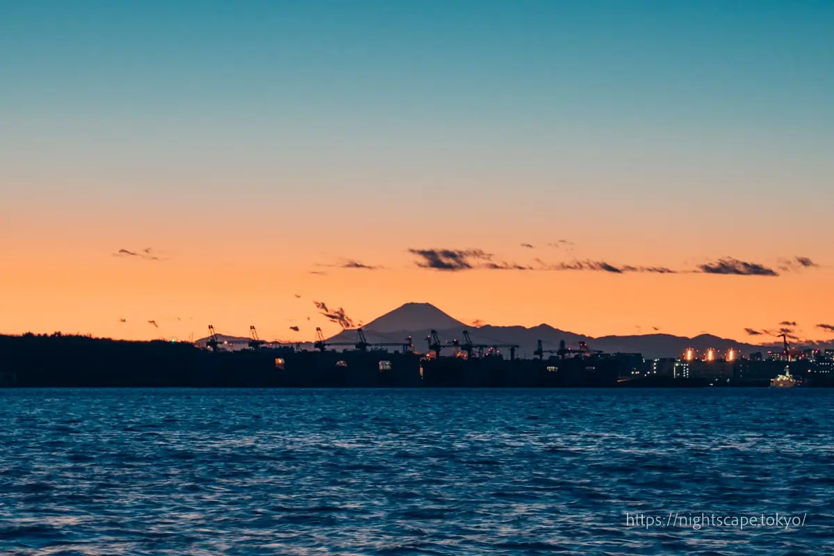 從若洲海濱公園眺望富士山