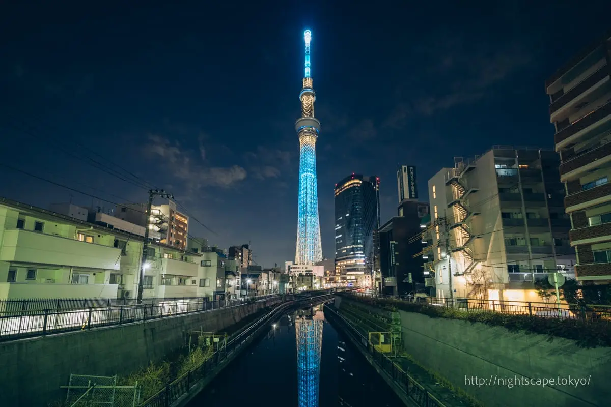 Night view from Nishi-Jukken Bridge