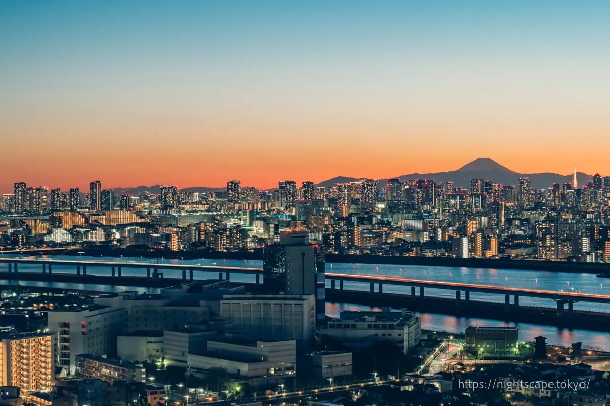 Mt. Fuji and Rainbow Bridge