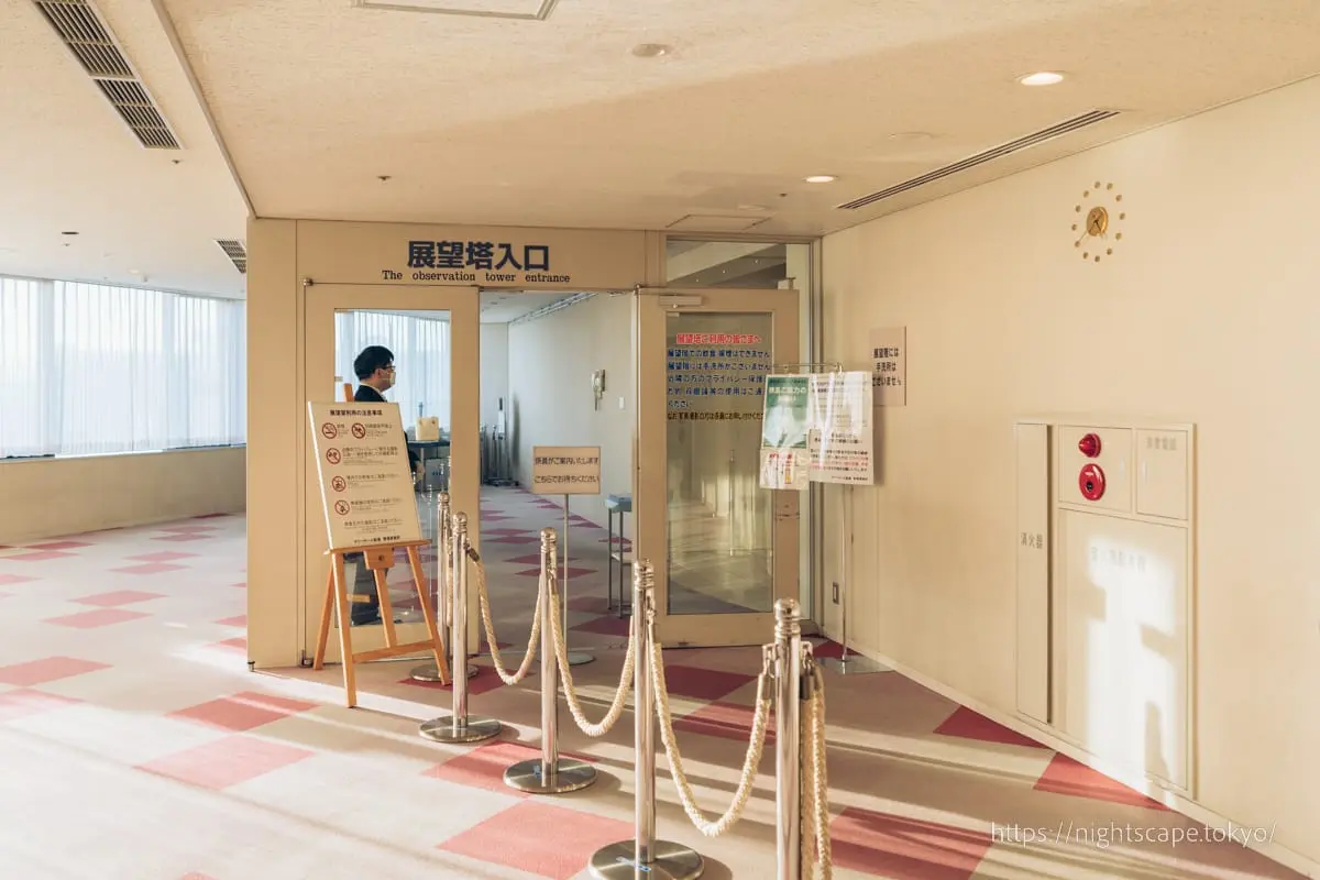 Dedicated elevator to Tower Hall Funabori observation deck