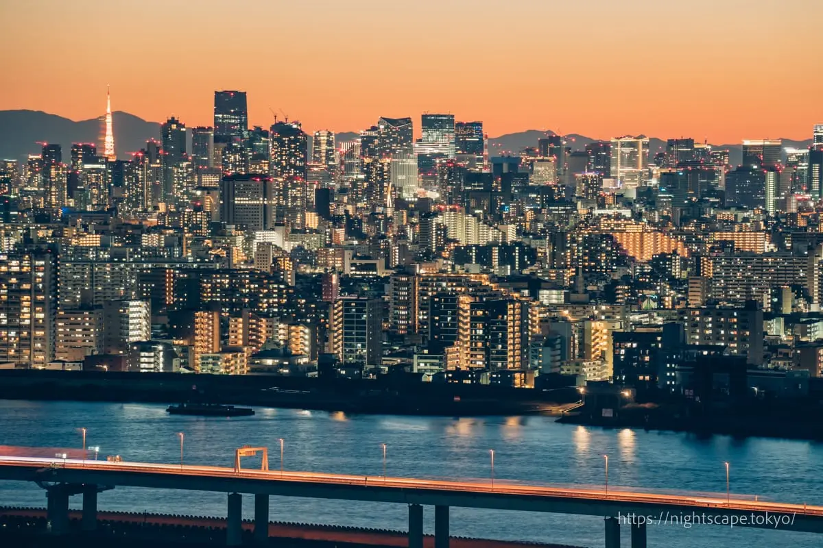 Tokyo Tower and downtown high-rise buildings