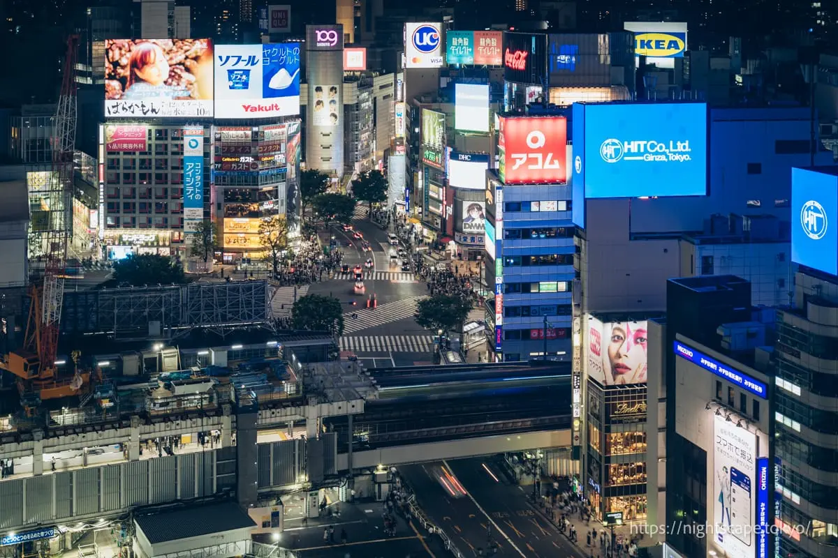 Night view from Shibuya Hikarie 11F Sky Lobby