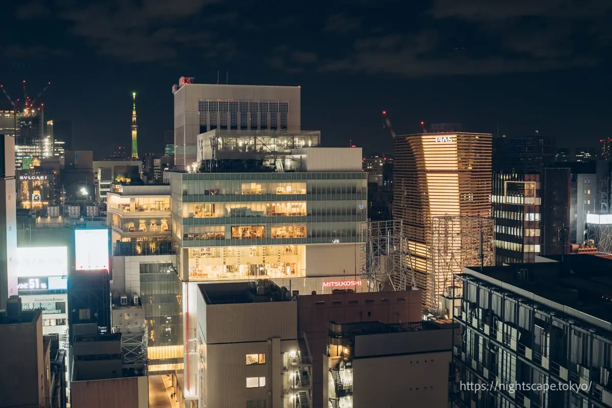 從銀座六本木眺望東京晴空塔
