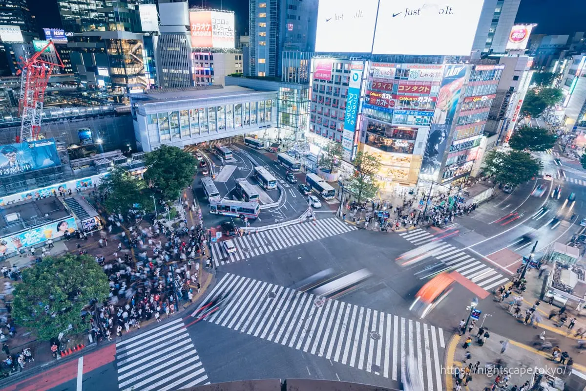 Night view from MAGNET by Shibuya 109 Rooftop Observation Deck CROSSING VIEW