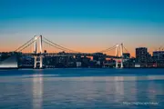 Illuminated Rainbow Bridge from Fujimi Bridge