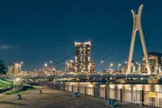 View of Chuo Bridge from Ishikawajima Park