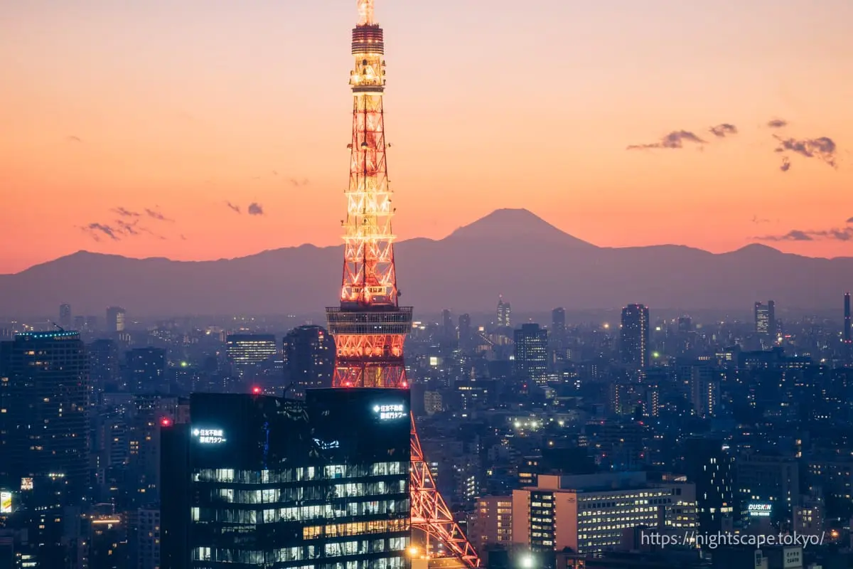 東京鐵塔與富士山