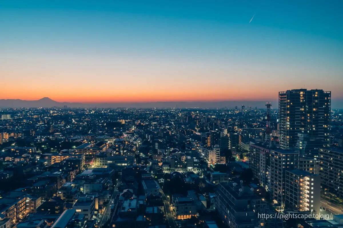 Night view from Nerima City Hall observation lobby