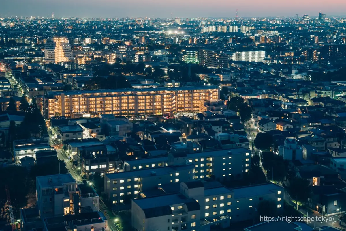 Night view from Nerima City Hall observation lobby