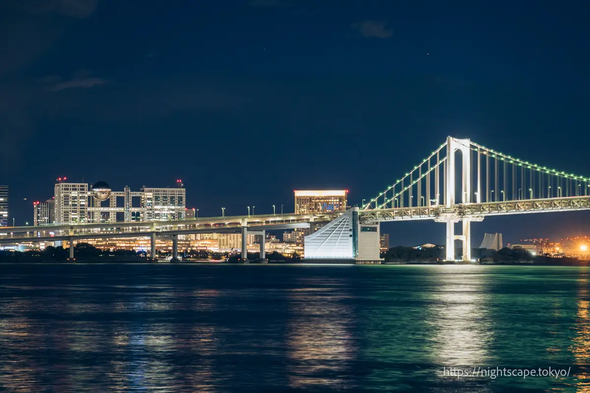 Rainbow Bridge and Fuji TV headquarters building