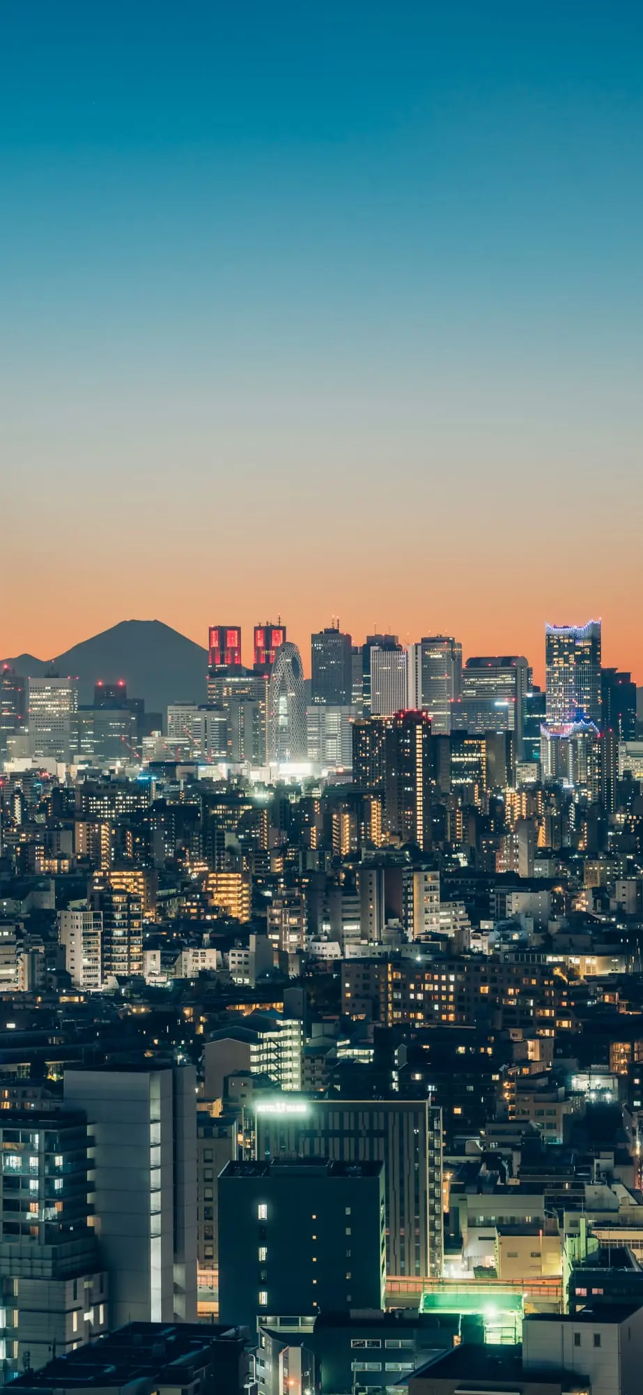 富士山與新宿摩天大樓群