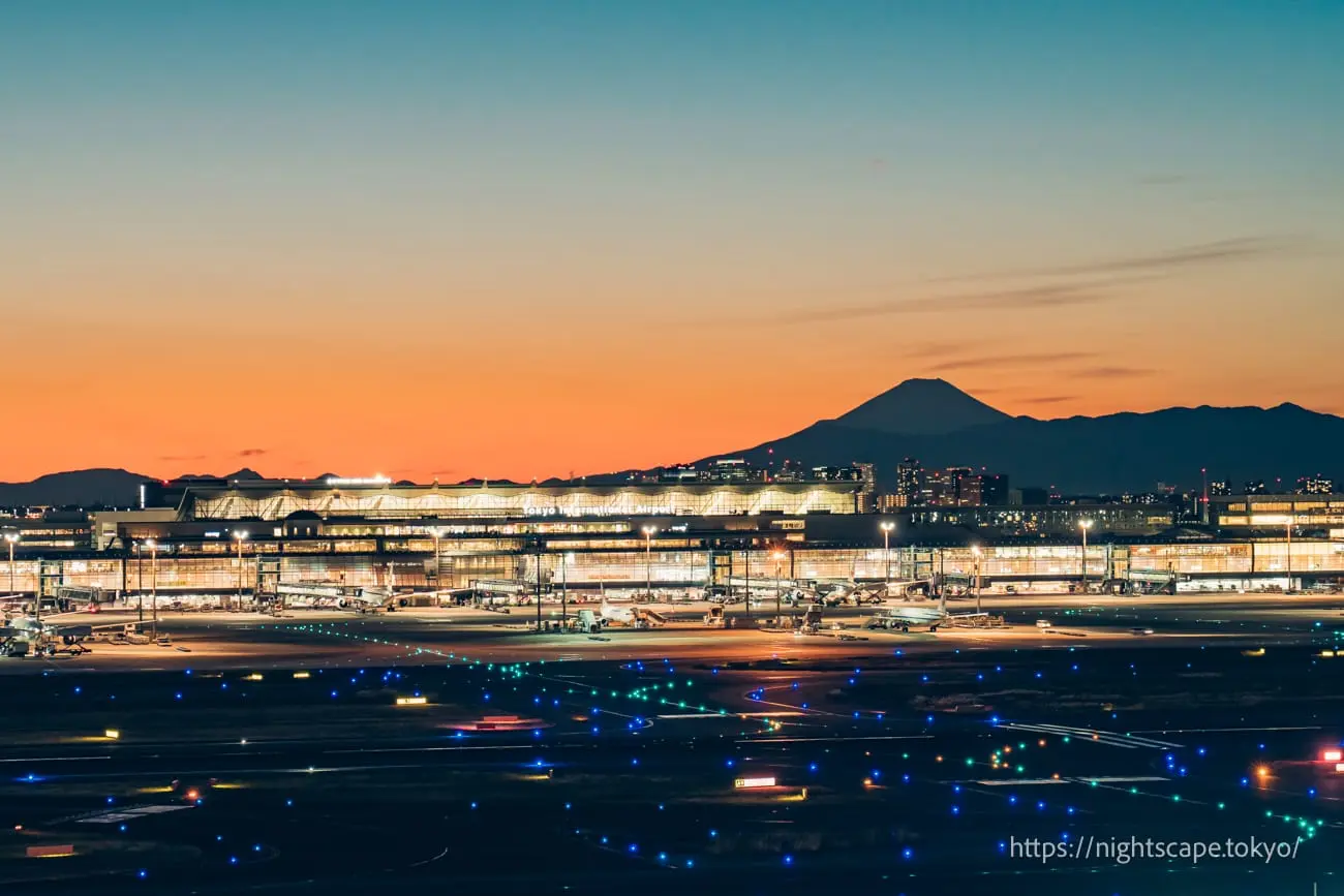 하네다공항 제1터미널 전망데크 야경