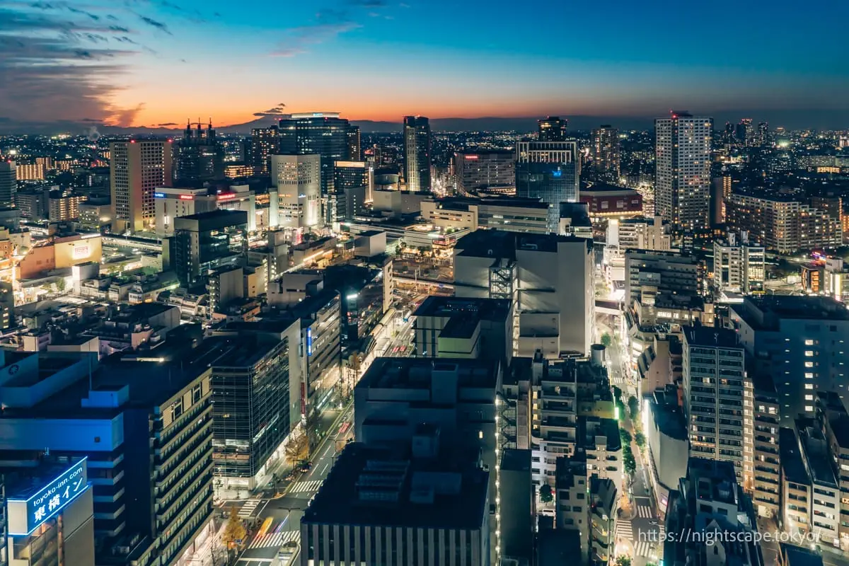 가와사키시청 본청사 스카이데크の夜景