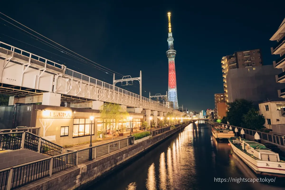 Night view from Makura Bridge