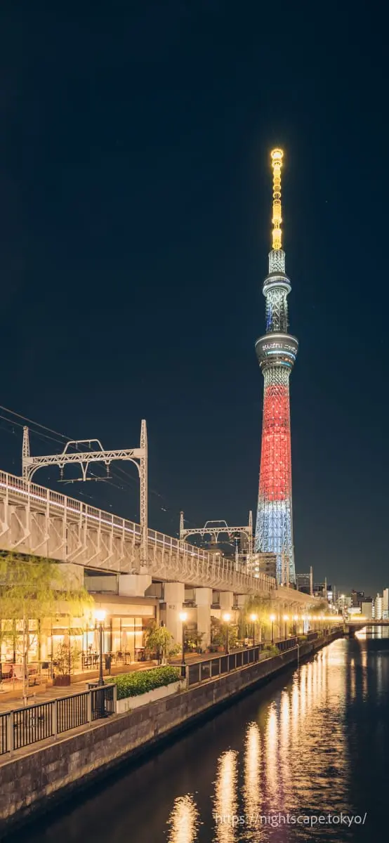 燈光璀璨的東京晴空塔