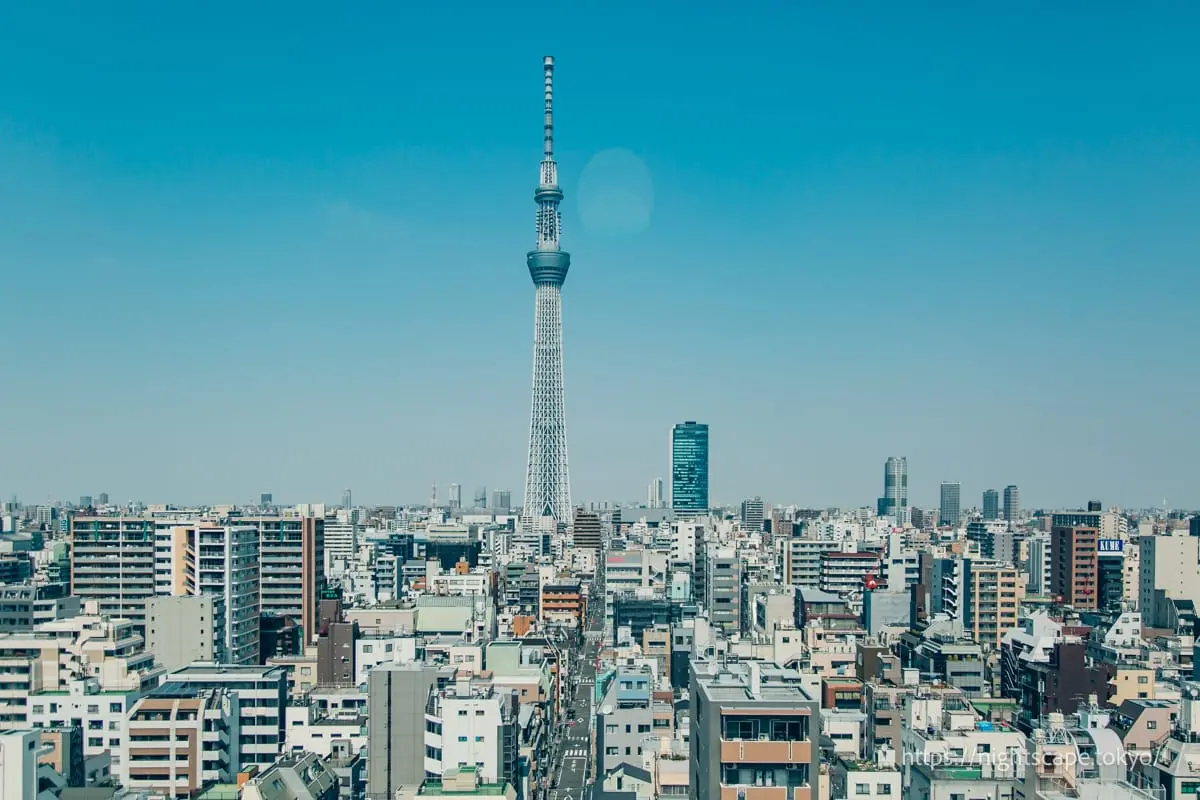 從阿爾卡套件錦糸町屋頂展望樓層眺望東京晴空塔