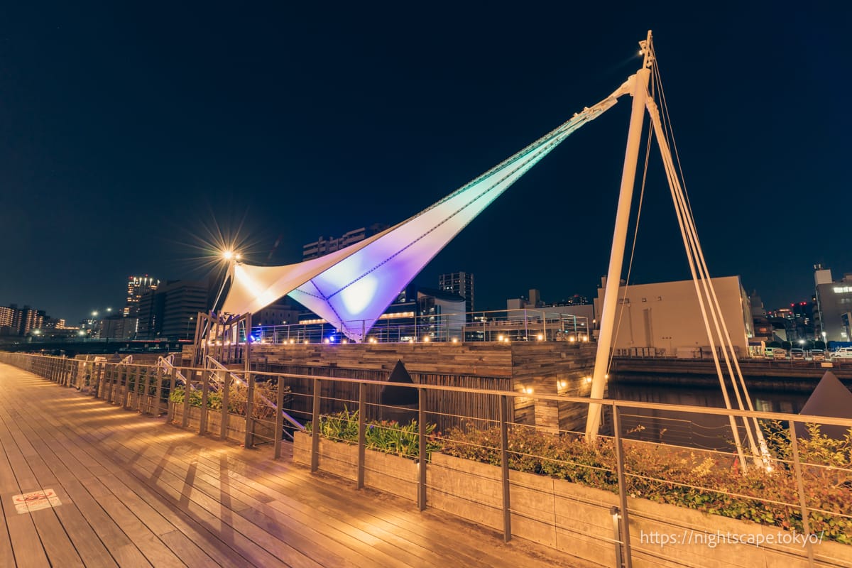 Tennoz Isle Third Waterside Plaza: Access, Hours & Night View