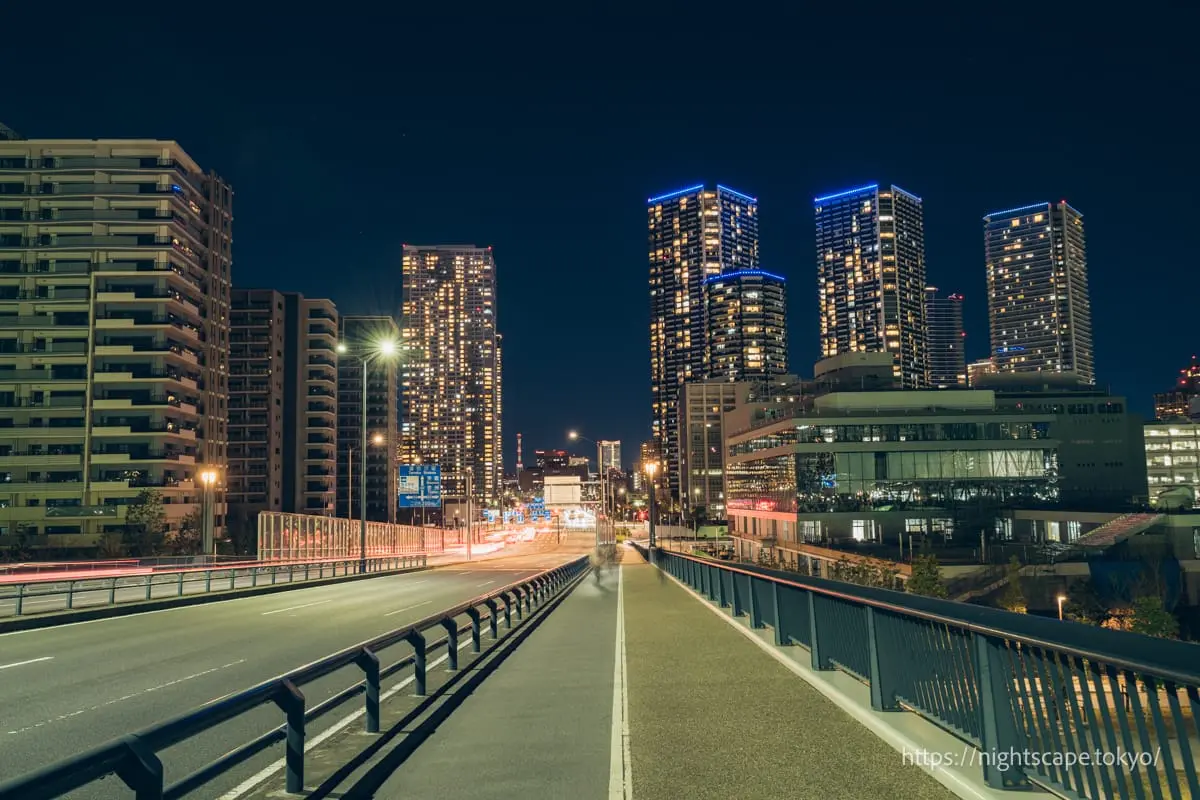 豊洲大橋の上から眺める夜景
