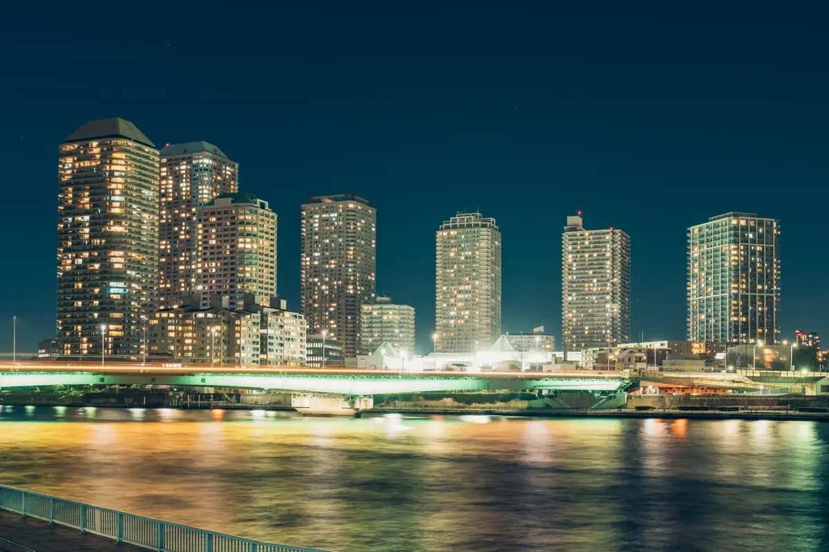 Akashicho Riverside Parkの夜景