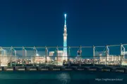 Tokyo Skytree view from Arcakit Kinshicho rooftop observation floor