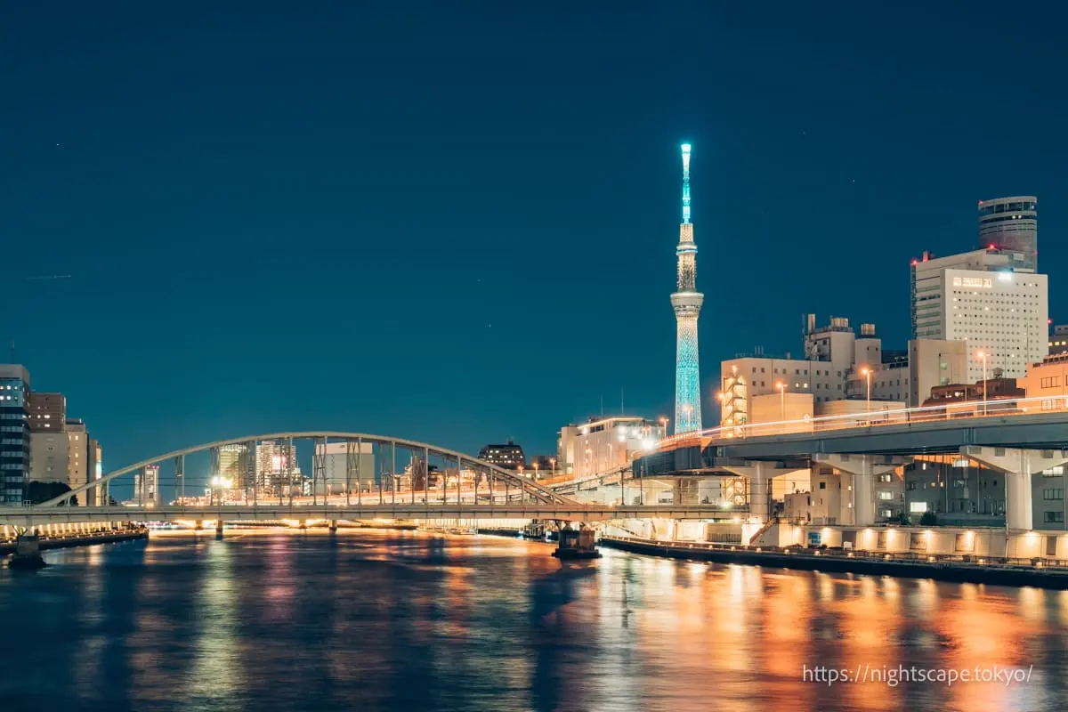 Night view from Ryogoku Bridge