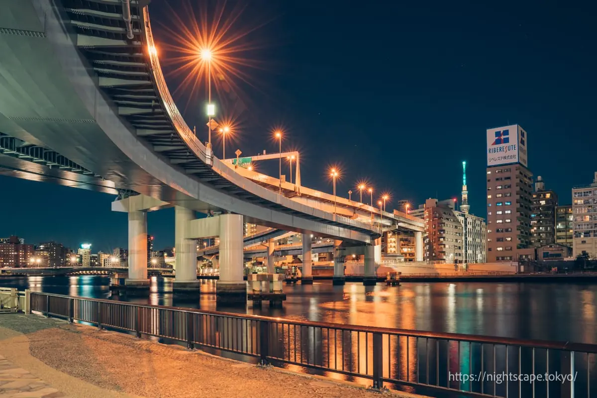 從新大橋周邊眺望交流道夜景