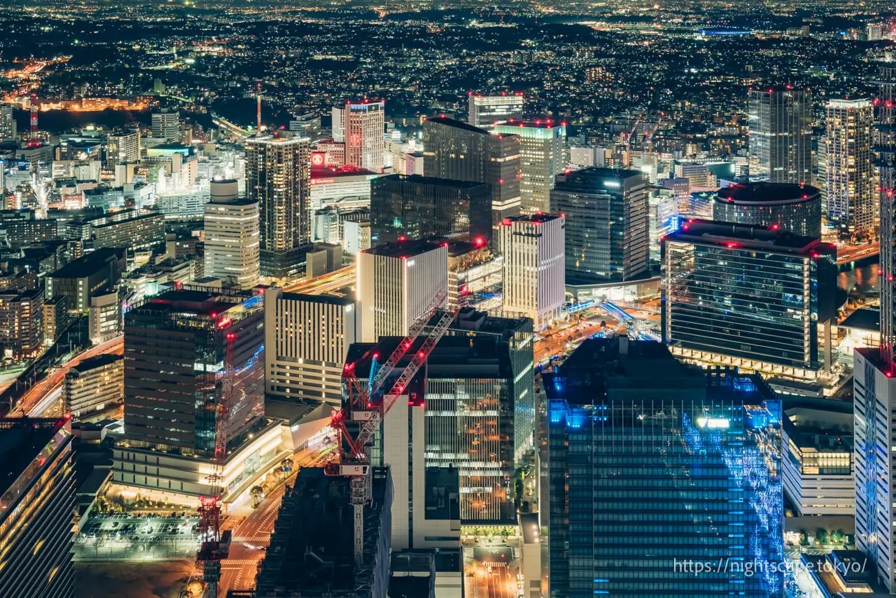 Night view toward Yokohama Station