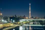 View of Tokyo Skytree from Fureai Bridge