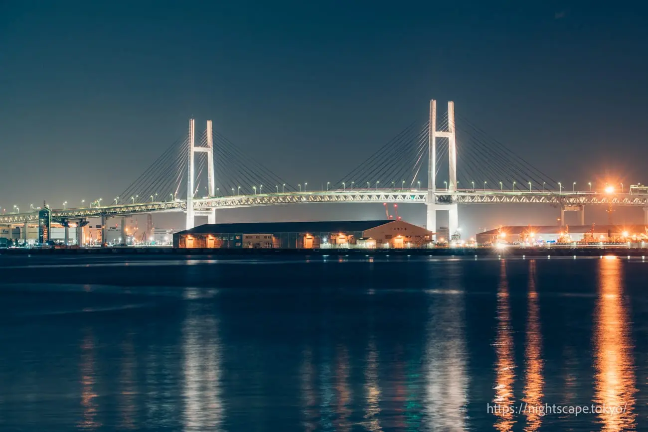 야마시타 공원에서 바라본 요코하마 베이브리지