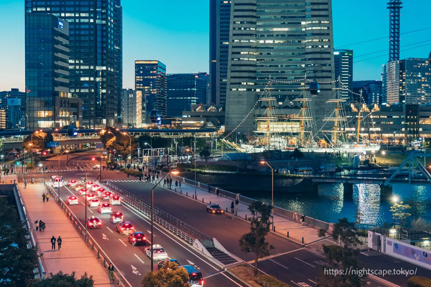 Nippon Maru Memorial Park and Sakuragicho Station area cityscape