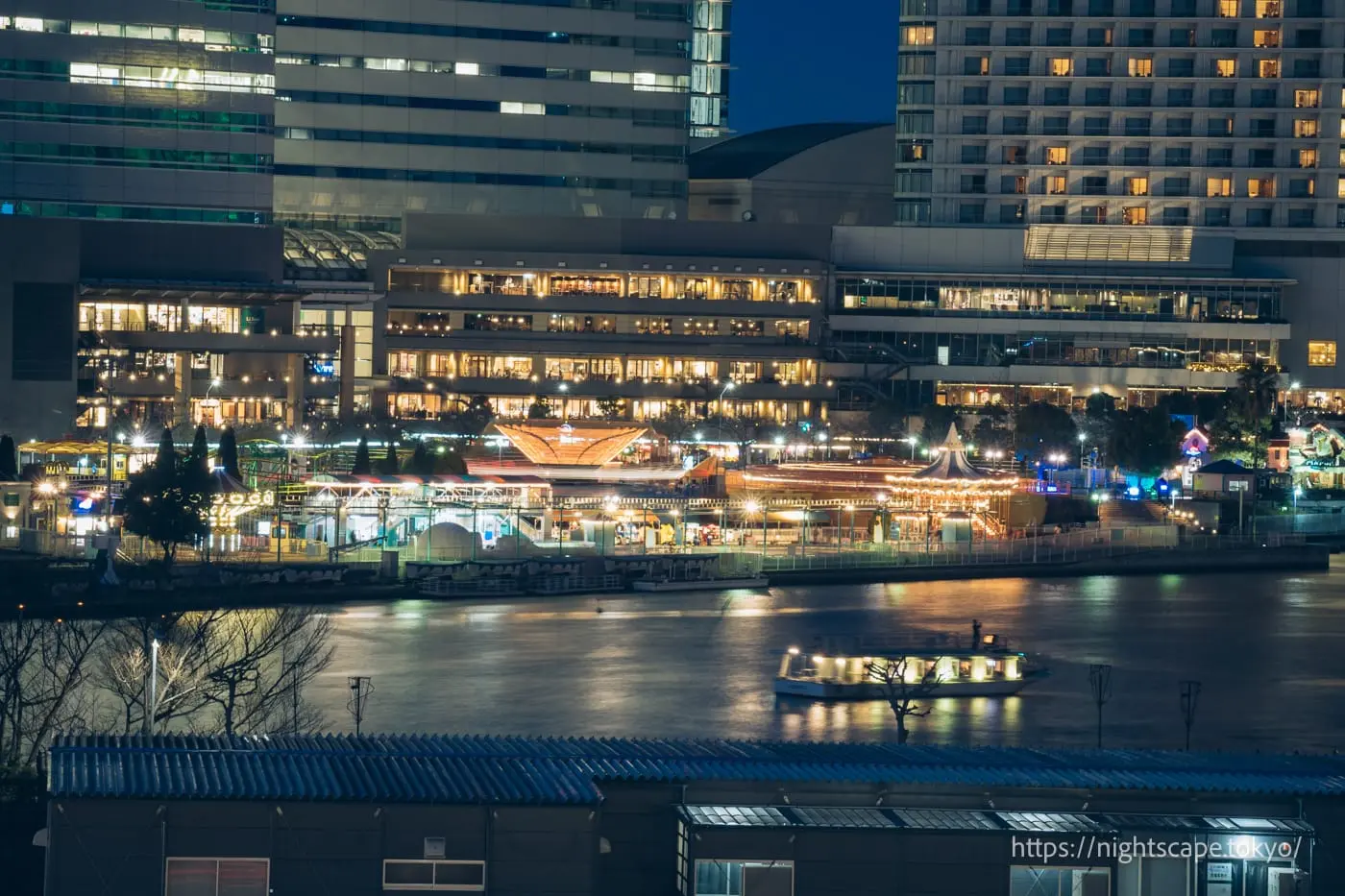 Night view around Cosmo World Yokohama