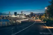 Ships moored at Harumi Wharf