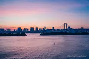 Beautiful bay view with sunset sky