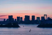 Sunset sky and Shibaura high-rise buildings