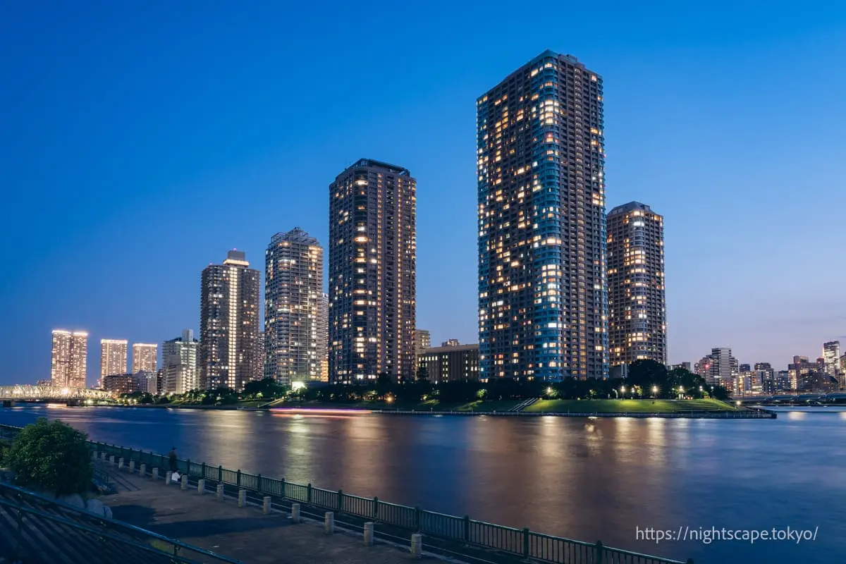 Etchujima Park night scene