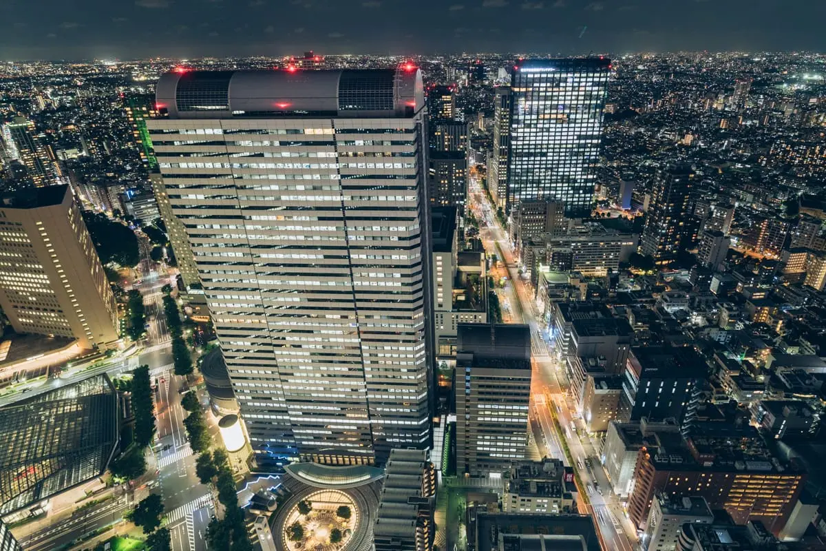신주쿠 노무라빌딩 전망 로비の夜景
