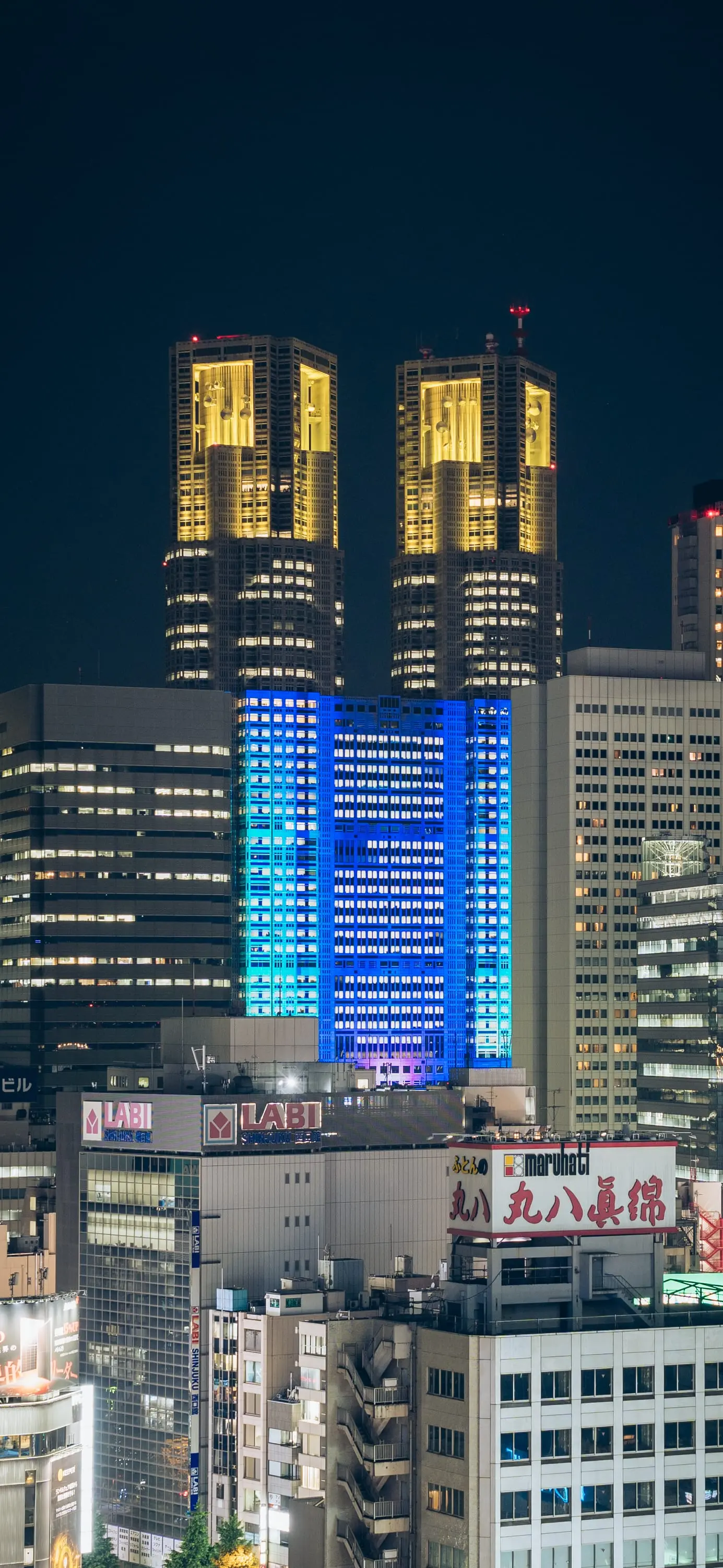 燈光璀璨的東京都廳