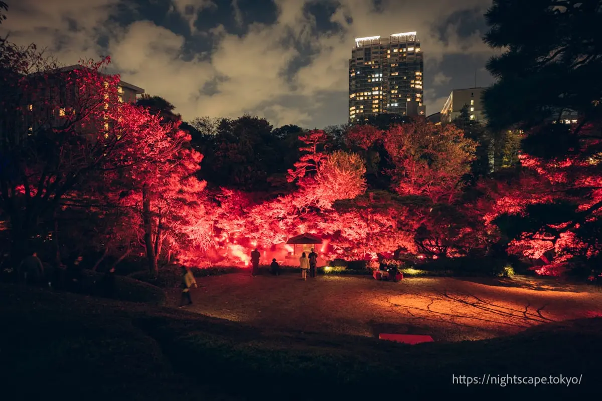 Happo-en Tokyo Red Garden 2024の夜景